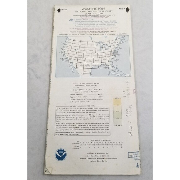 Washington sectional aeronautical chart 1991 - Picture 2 of 4